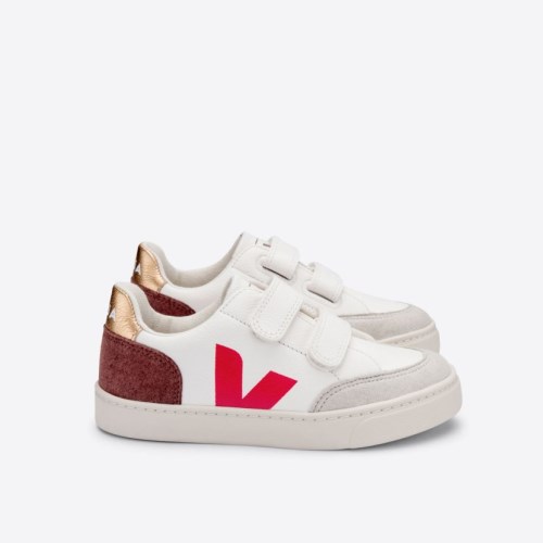 Veja V-12 Velcro Chromefree Lasten Kengät Valkoinen/Punainen (N97H89)